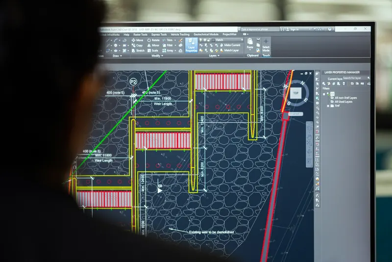 A plan open in CAD software