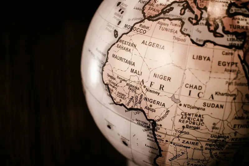 A globe turned to Morocco and the Strait of Gibraltar